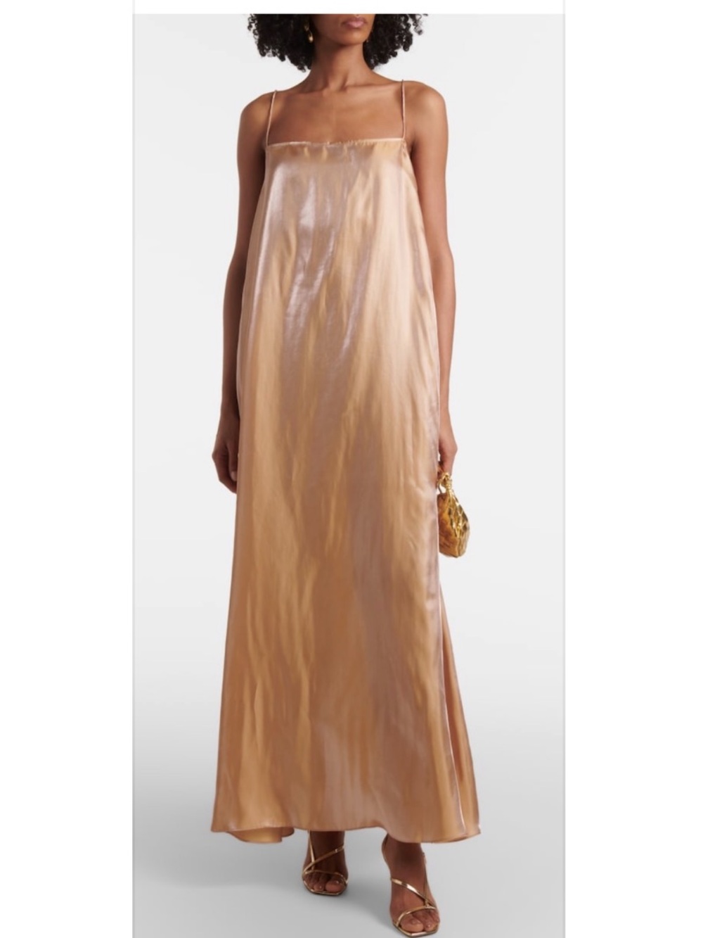 STAUD Delfina Dress in Rose Gold- Large.